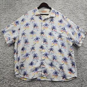 Tommy Bahama Mens Reverse Print‎ Palm Tree Shirt Short Sleeve Size 2XLB Beach